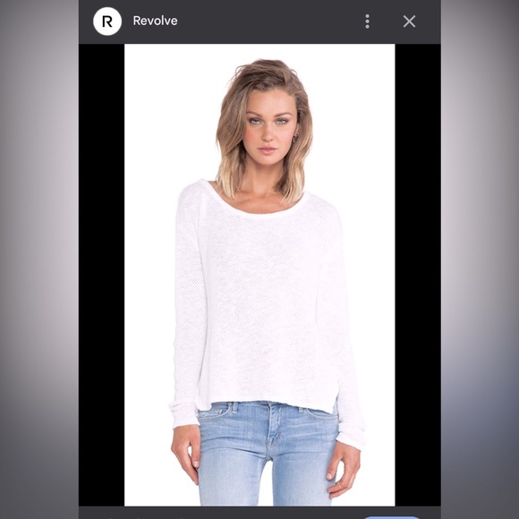 Velvet by Graham & Spencer Peta Cotton Crochet Sweater in White M 198$ revolve - Picture 1 of 5
